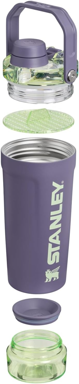 image:imageSTANLEY Vitalize Shaker Bottle 20 oz Azure Leakproof Shaker Bottle FastFlow Spout Removable Strainer EasyGrip Handle Base Container DoubleWall InsulationPurple Umbra