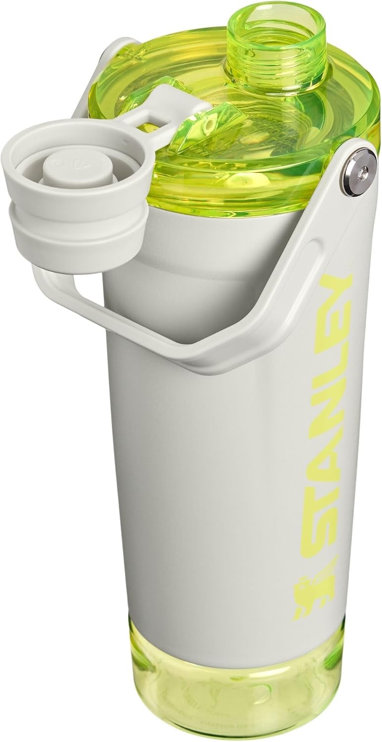 image:imageSTANLEY Vitalize Shaker Bottle 20 oz Azure Leakproof Shaker Bottle FastFlow Spout Removable Strainer EasyGrip Handle Base Container DoubleWall InsulationPale Stone Atomic