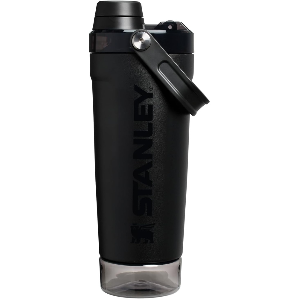 image:imageSTANLEY Vitalize Shaker Bottle 20 oz Azure Leakproof Shaker Bottle FastFlow Spout Removable Strainer EasyGrip Handle Base Container DoubleWall InsulationBlack