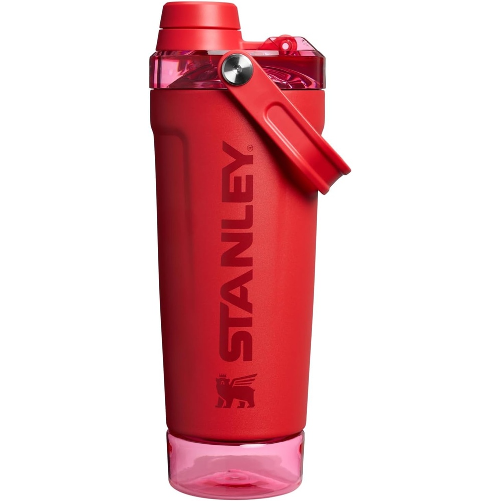 image:imageSTANLEY Vitalize Shaker Bottle 20 oz Azure Leakproof Shaker Bottle FastFlow Spout Removable Strainer EasyGrip Handle Base Container DoubleWall InsulationChili Red