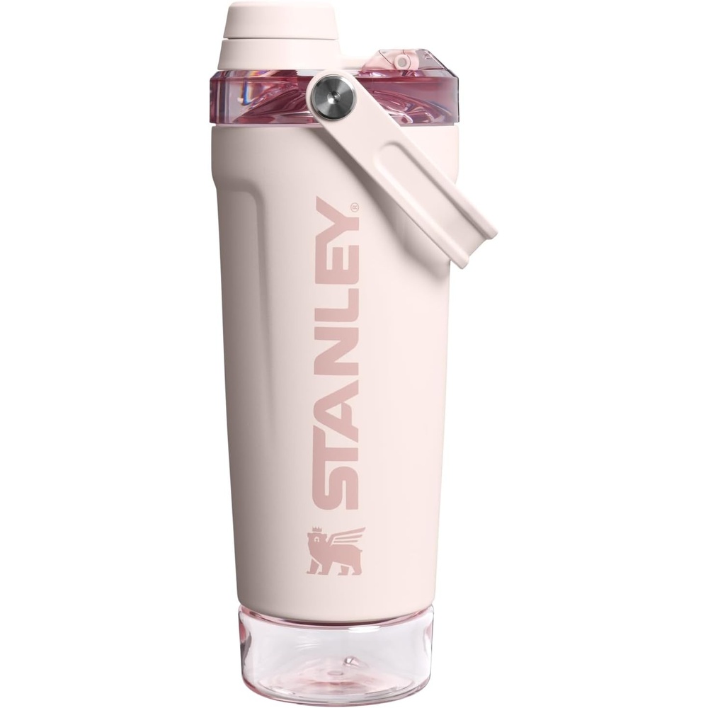 image:imageSTANLEY Vitalize Shaker Bottle 20 oz Azure Leakproof Shaker Bottle FastFlow Spout Removable Strainer EasyGrip Handle Base Container DoubleWall InsulationRose Quartz