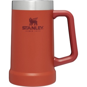 STANLEY Stay-Chill Beer Stein 24 oz | Heavy Duty Big Grip Handle | Beer Tumbler Drink Cup, Holds 2 Cans | Insulated Stainless Steel Party Mug | BPA-Free | Black 2.0(Cinnamon)