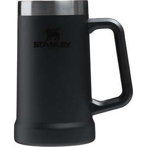 STANLEY Stay-Chill Beer Stein 24 oz | Heavy Duty Big Grip Handle | Beer Tumbler Drink Cup, Holds 2 Cans | Insulated Stainless Steel Party Mug | BPA-Free | Black 2.0(Black 2.0)