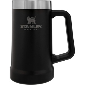 STANLEY Stay-Chill Beer Stein 24 oz | Heavy Duty Big Grip Handle | Beer Tumbler Drink Cup, Holds 2 Cans | Insulated Stainless Steel Party Mug | BPA-Free | Black 2.0(Matte Black)
