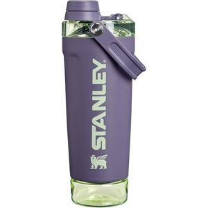 STANLEY Vitalize Shaker Bottle, 20 oz, Azure | Leakproof Shaker Bottle | Fast-Flow Spout | Removable Strainer | Easy-Grip Handle | Base Container | Double-Wall Insulation(Purple Umbra)