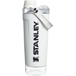 STANLEY Vitalize Shaker Bottle, 20 oz, Azure | Leakproof Shaker Bottle | Fast-Flow Spout | Removable Strainer | Easy-Grip Handle | Base Container | Double-Wall Insulation(Chalk)