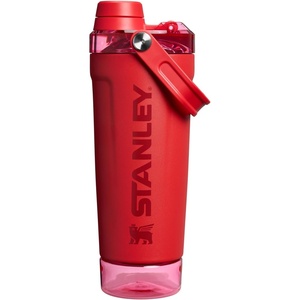 STANLEY Vitalize Shaker Bottle, 20 oz, Azure | Leakproof Shaker Bottle | Fast-Flow Spout | Removable Strainer | Easy-Grip Handle | Base Container | Double-Wall Insulation(Chili Red)