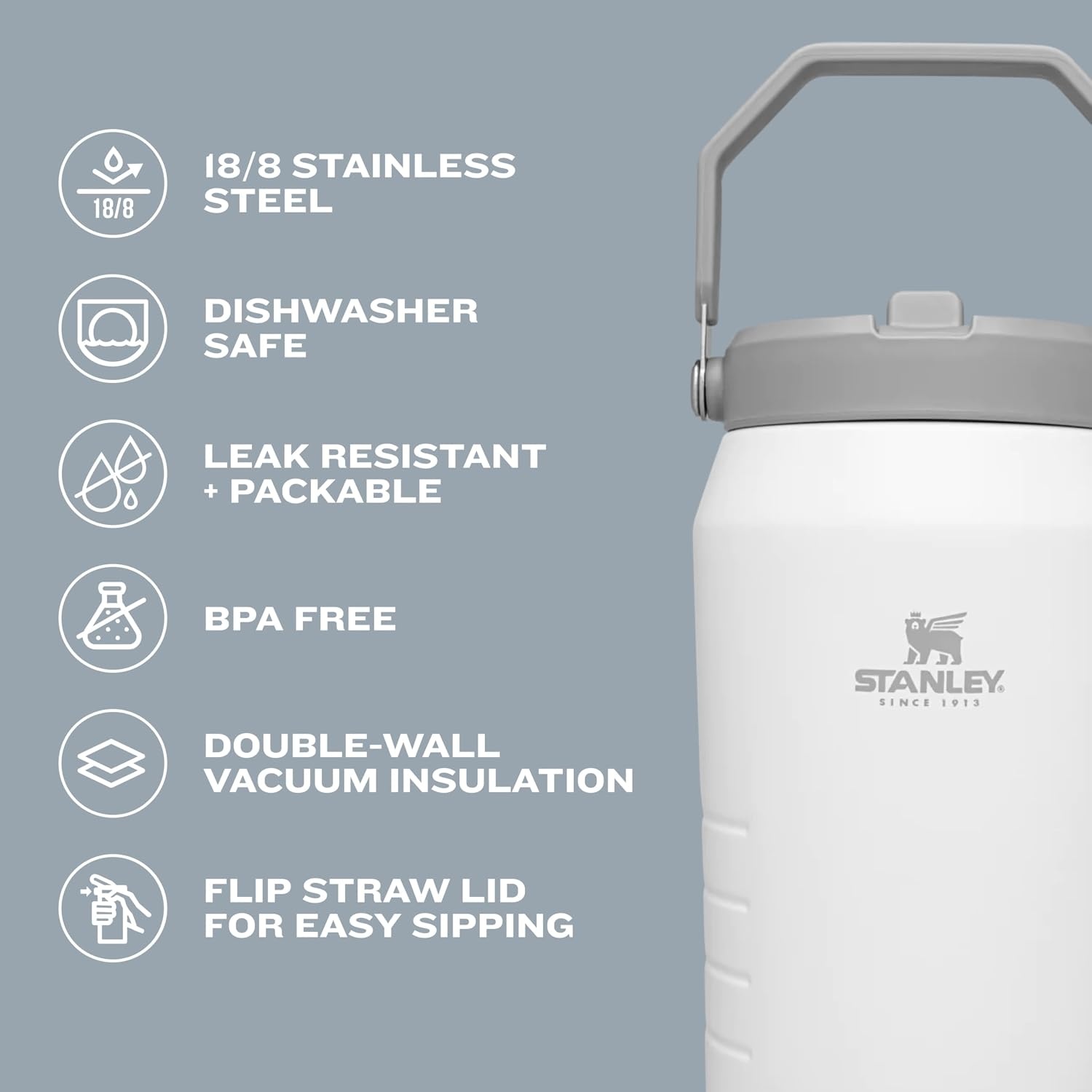 image:imageSTANLEY IceFlow Flip Straw 20 Jug 64 oz Pacific HypergripAlpine