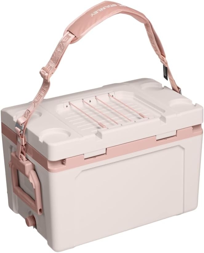 image:imageStanley Adventure Outdoor Cooler 7 qt Heavy Duty Outdoor Camping Cooler with Easy Carry Handle BPAFree AzureRose Quartz