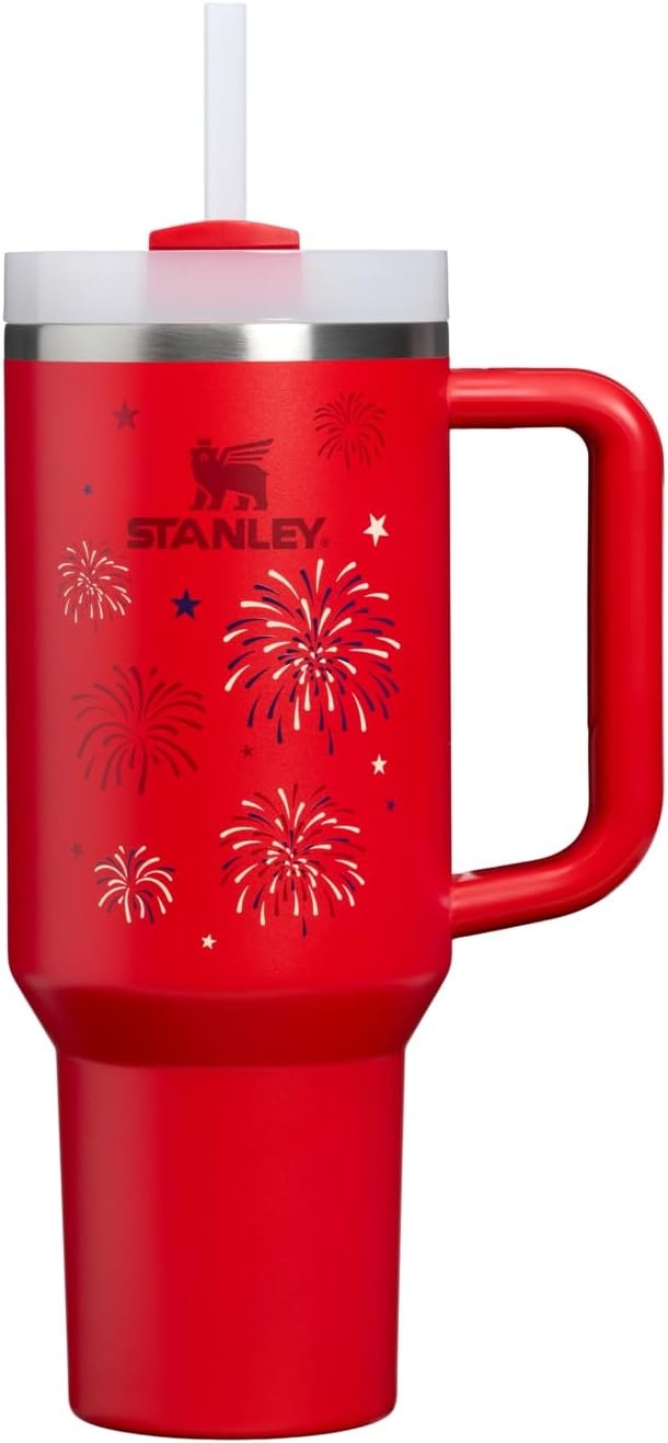 image:imageSTANLEY Quencher H20 Flow State Tumbler 20 oz Frost SprinkleChili Red Fireworks