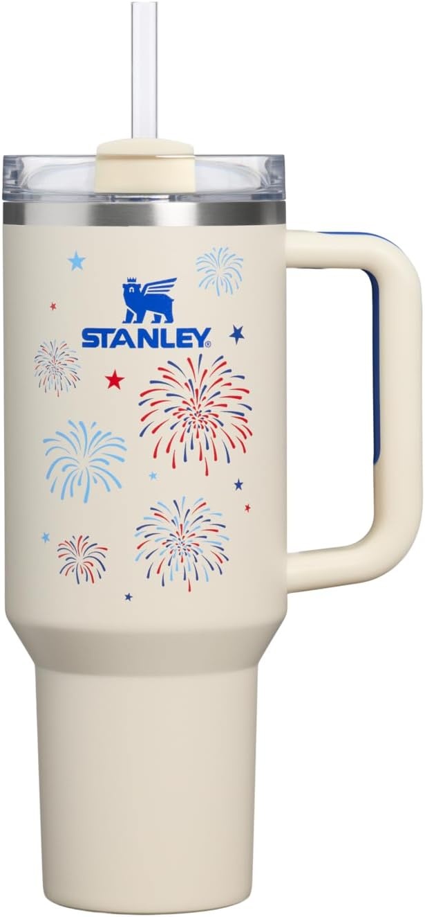 image:imageSTANLEY Quencher H20 Flow State Tumbler 20 oz Frost SprinkleCream Royal Fireworks