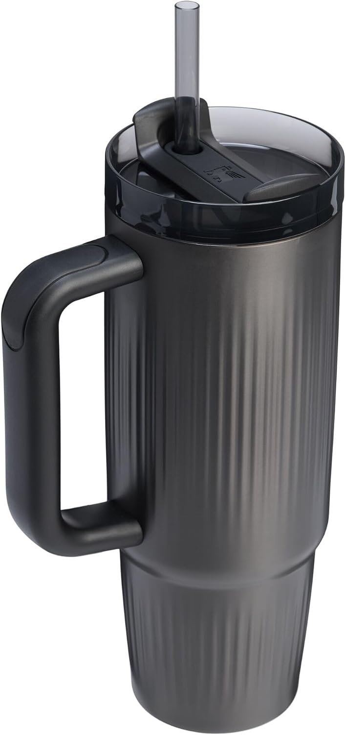image:imageSTANLEY Quencher H20 Flow State Tumbler 20 oz Frost SprinkleFluted Black