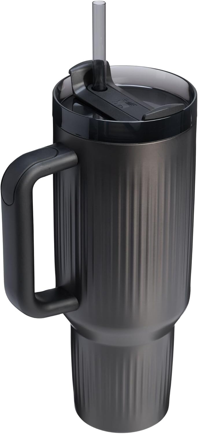 image:imageSTANLEY Quencher H20 Flow State Tumbler 20 oz Frost SprinkleFluted Black