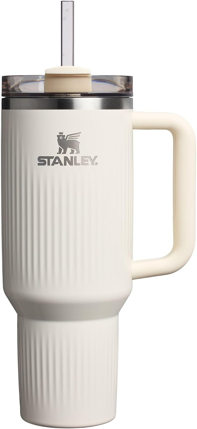 image:imageSTANLEY Quencher H20 Flow State Tumbler 20 oz Frost SprinkleFluted Cream Gloss