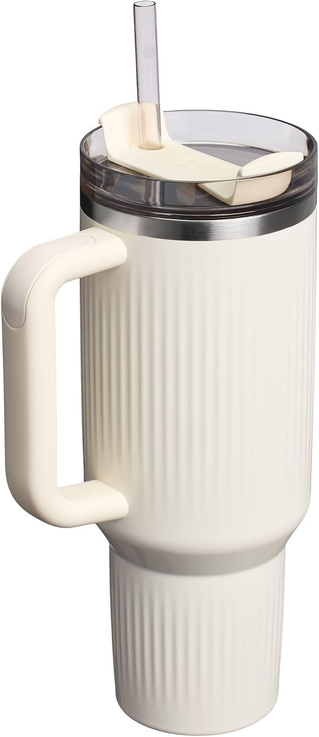 image:imageSTANLEY Quencher H20 Flow State Tumbler 20 oz Frost SprinkleFluted Cream Gloss