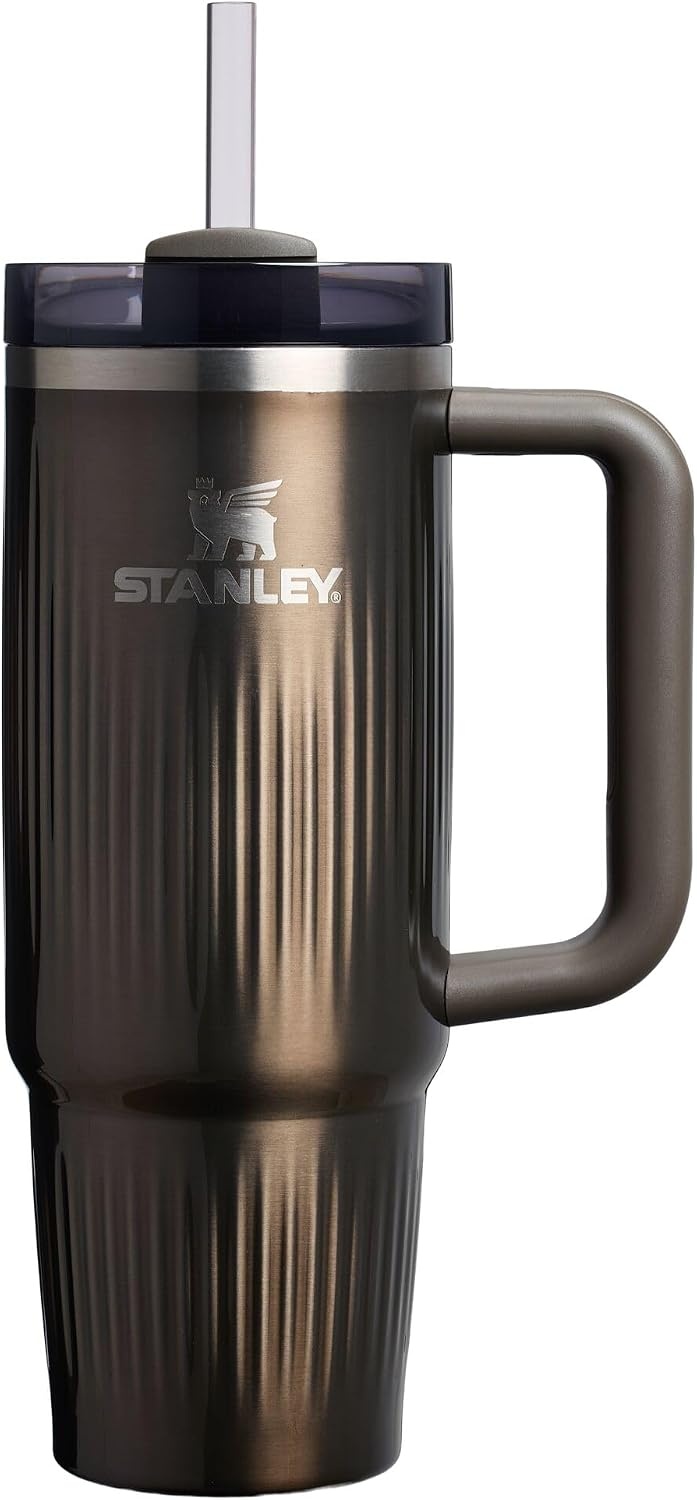 image:imageSTANLEY Quencher H20 Flow State Tumbler 20 oz Frost SprinkleFluted Gunmetal Shine