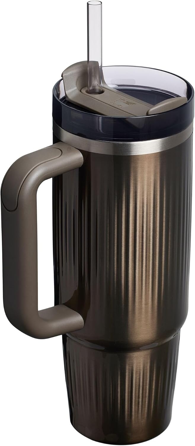 image:imageSTANLEY Quencher H20 Flow State Tumbler 20 oz Frost SprinkleFluted Gunmetal Shine