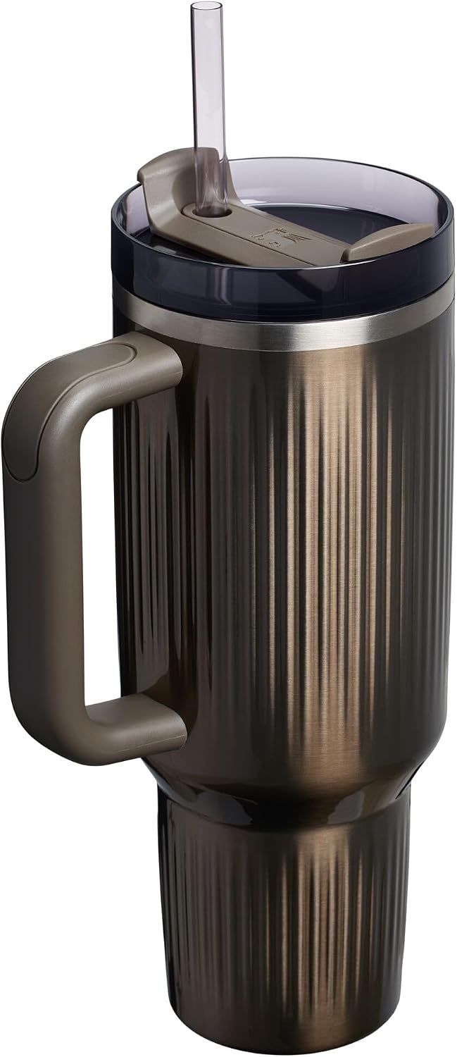 image:imageSTANLEY Quencher H20 Flow State Tumbler 20 oz Frost SprinkleFluted Gunmetal Shine