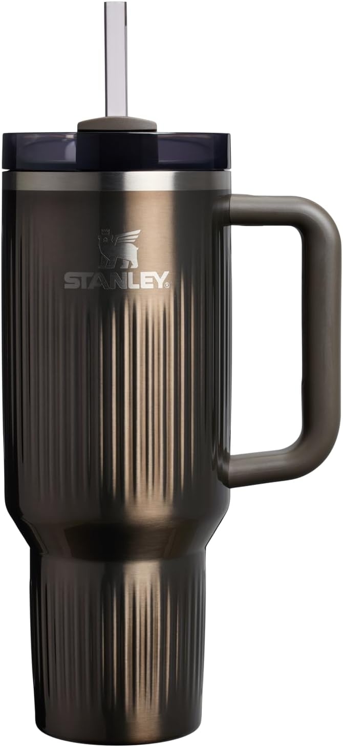 image:imageSTANLEY Quencher H20 Flow State Tumbler 20 oz Frost SprinkleFluted Gunmetal Shine
