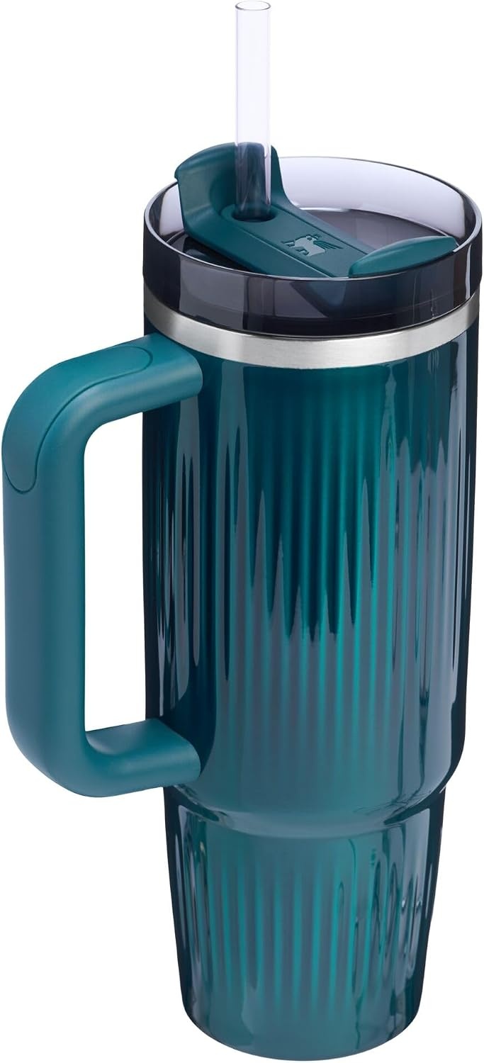 image:imageSTANLEY Quencher H20 Flow State Tumbler 20 oz Frost SprinkleFluted Marina Shine