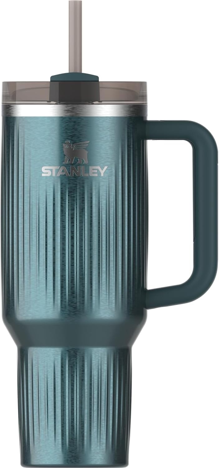 image:imageSTANLEY Quencher H20 Flow State Tumbler 20 oz Frost SprinkleFluted Marina Shine