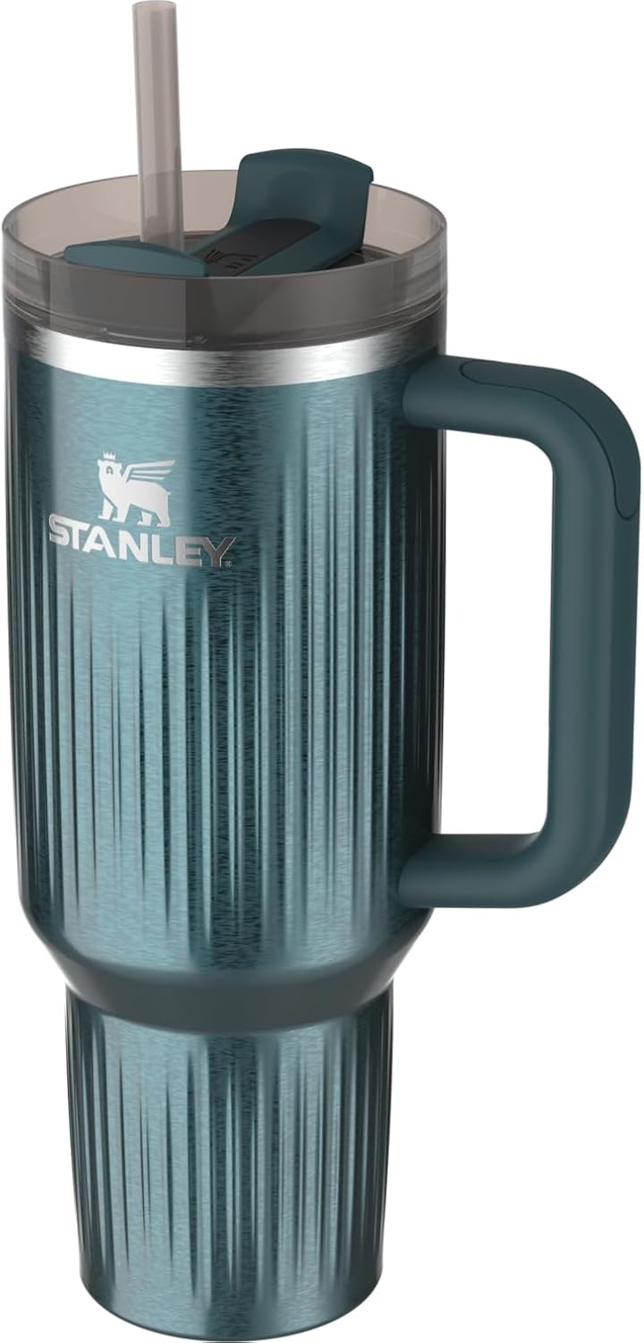 image:imageSTANLEY Quencher H20 Flow State Tumbler 20 oz Frost SprinkleFluted Marina Shine