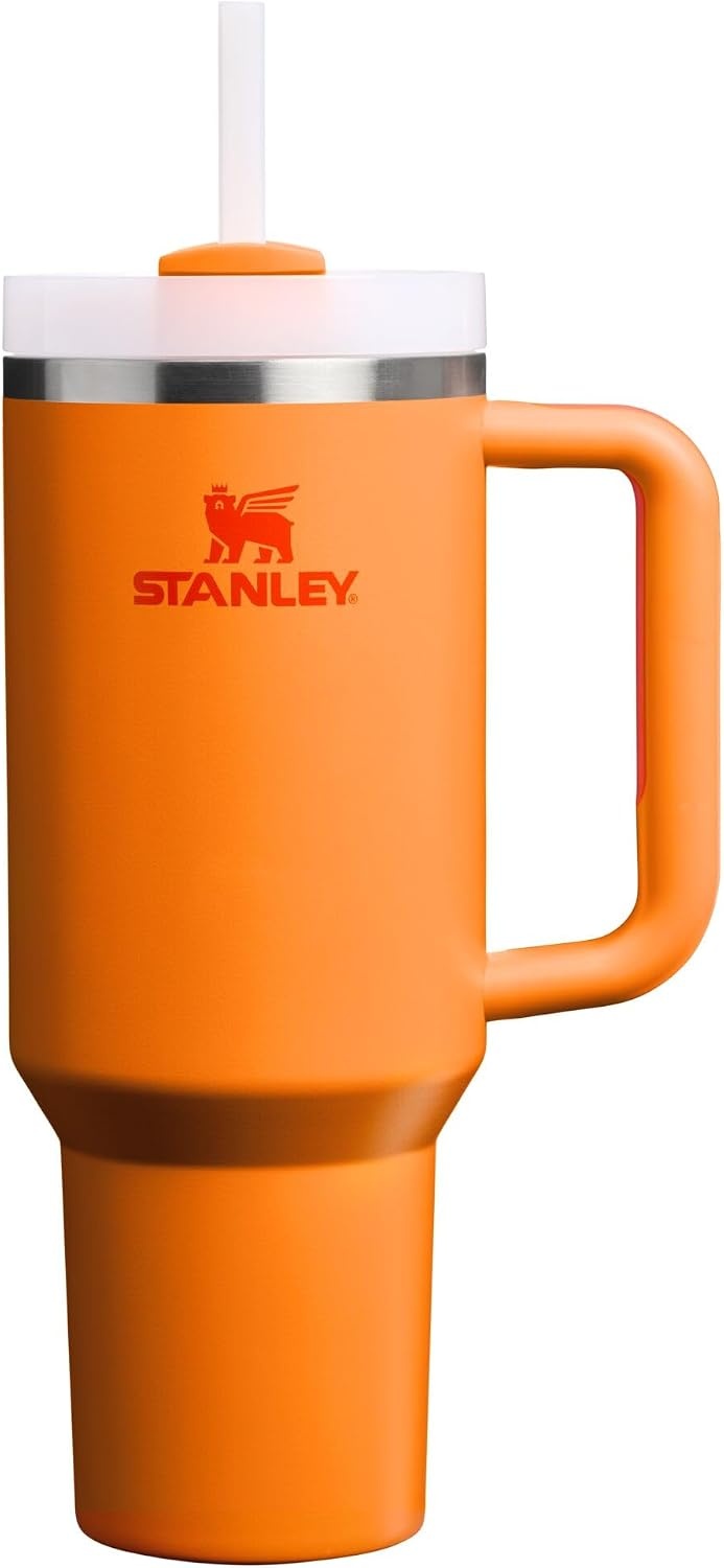 image:imageSTANLEY Quencher H20 Flow State Tumbler 20 oz Frost SprinkleGoldenrod Coral