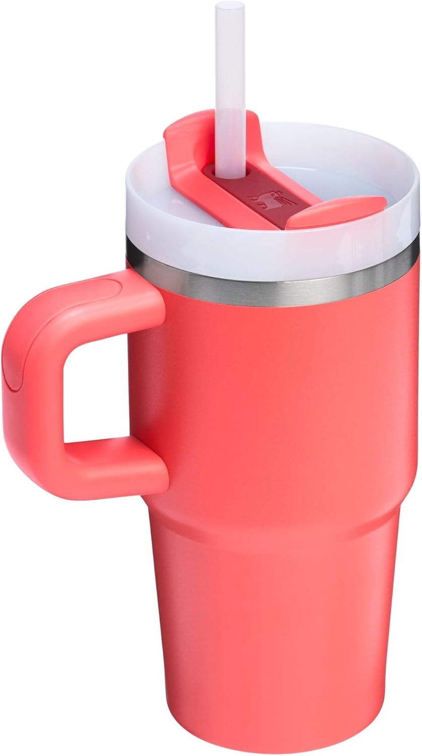 image:imageSTANLEY Quencher H20 Flow State Tumbler 20 oz Frost SprinkleHot Coral