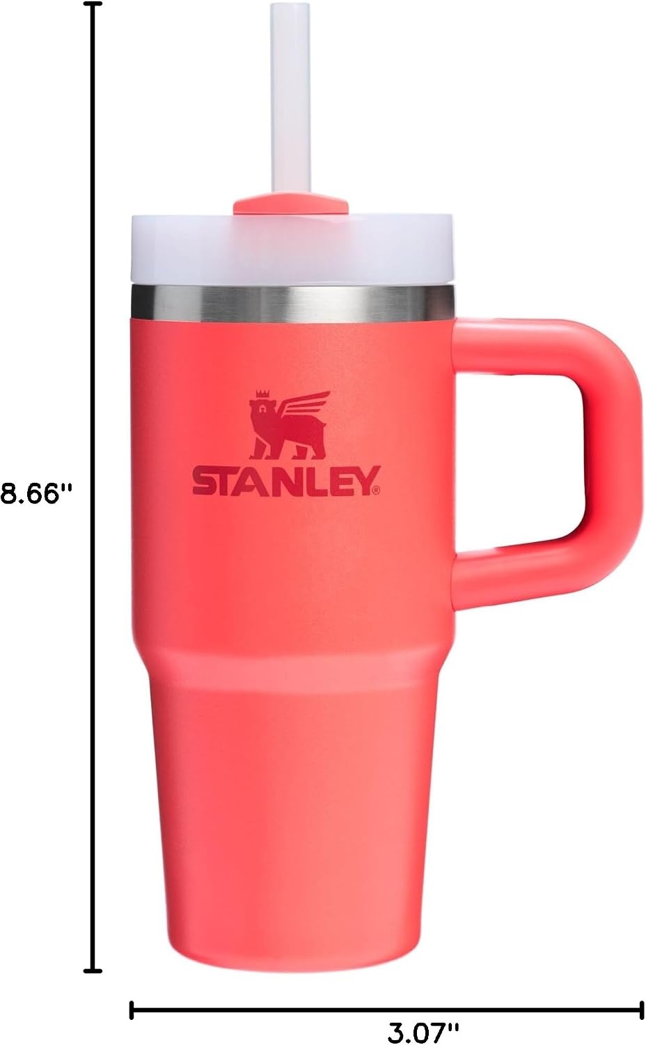 image:imageSTANLEY Quencher H20 Flow State Tumbler 20 oz Frost SprinkleHot Coral