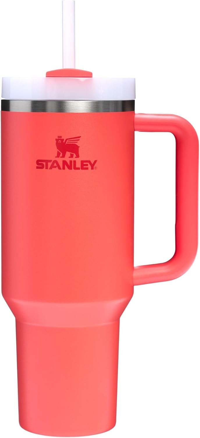 image:imageSTANLEY Quencher H20 Flow State Tumbler 20 oz Frost SprinkleHot Coral