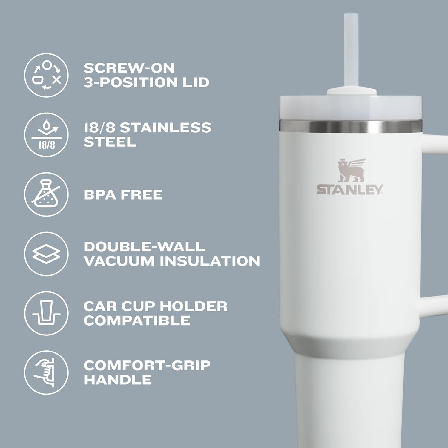 image:imageSTANLEY Quencher H20 Flow State Tumbler 20 oz Frost SprinkleLupine