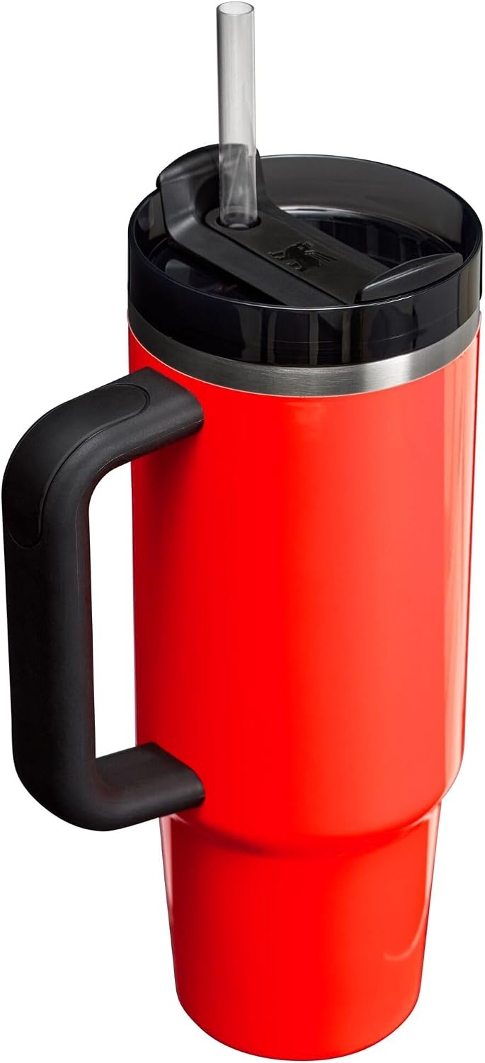 image:imageSTANLEY Quencher H20 Flow State Tumbler 20 oz Frost SprinkleNeon Orange
