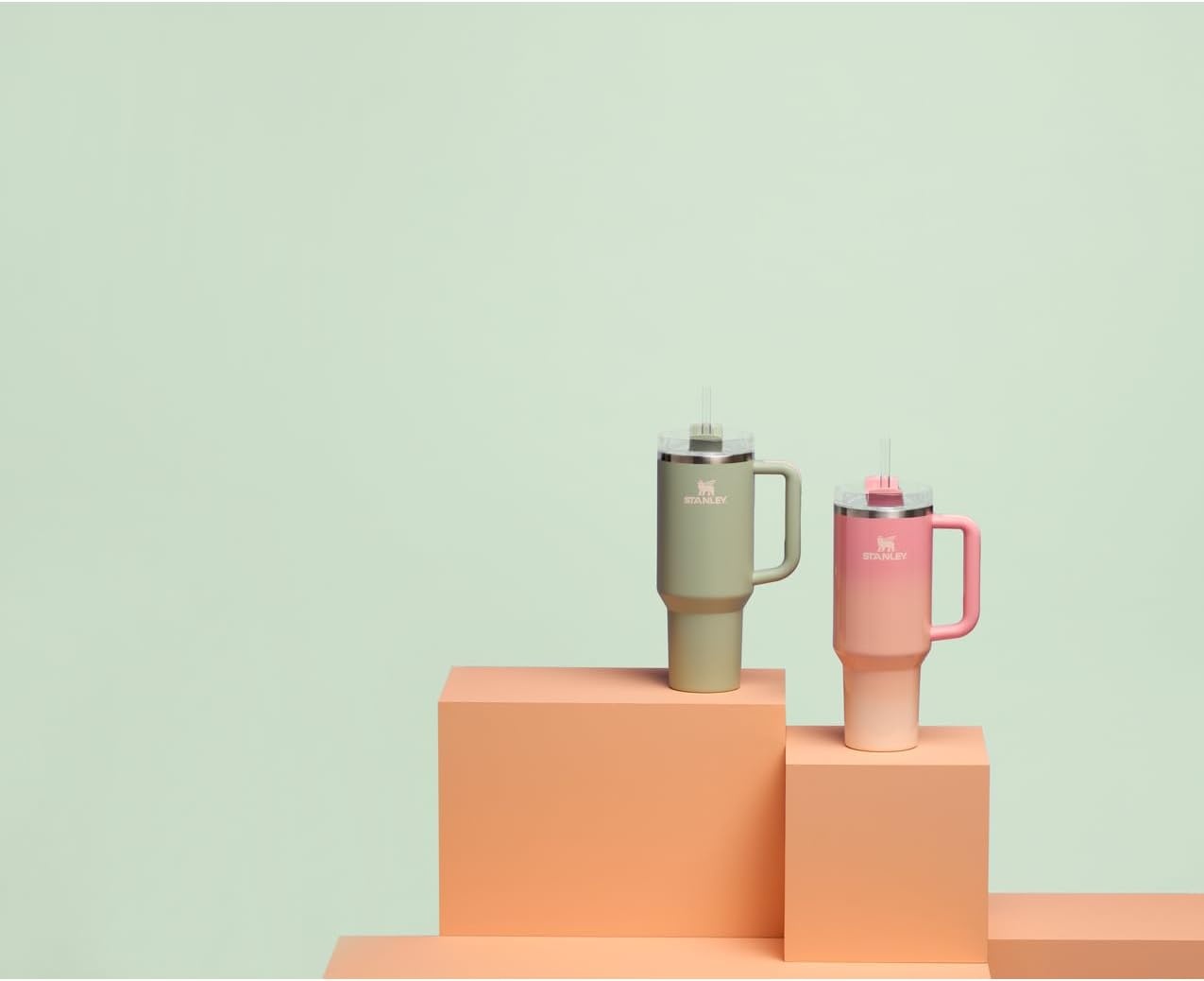 image:imageSTANLEY Quencher H20 Flow State Tumbler 20 oz Frost SprinklePink Mesa Sunset