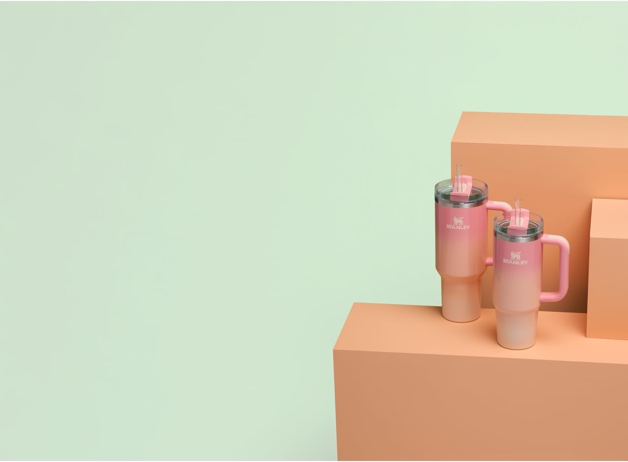 image:imageSTANLEY Quencher H20 Flow State Tumbler 20 oz Frost SprinklePink Mesa Sunset