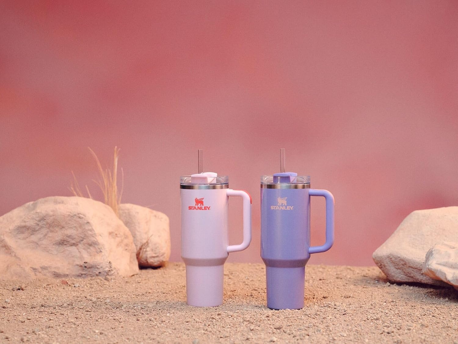 image:imageSTANLEY Quencher H20 Flow State Tumbler 20 oz Frost SprinkleRose Petal Shimmer