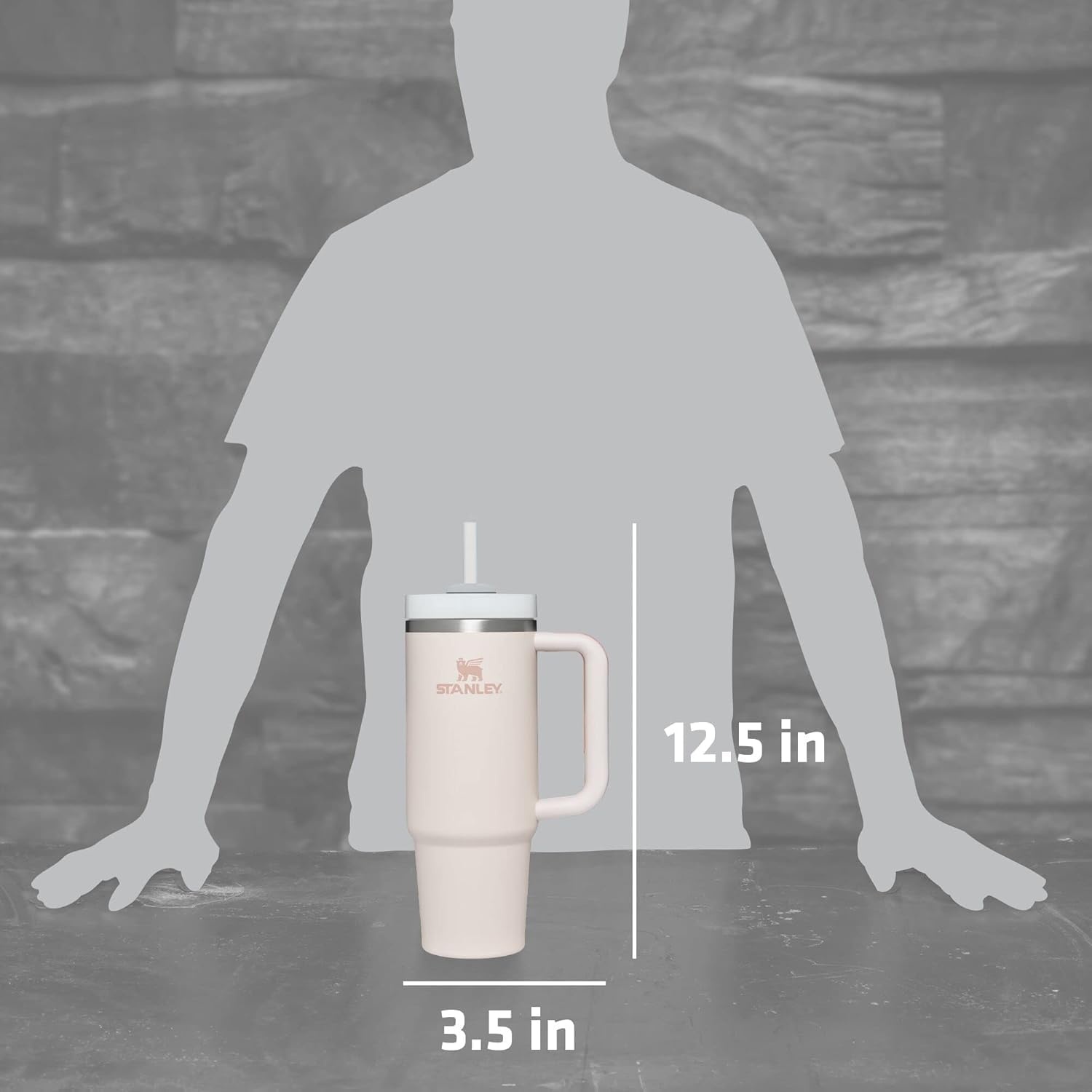 image:imageSTANLEY Quencher H20 Flow State Tumbler 20 oz Frost SprinkleRose Quartz