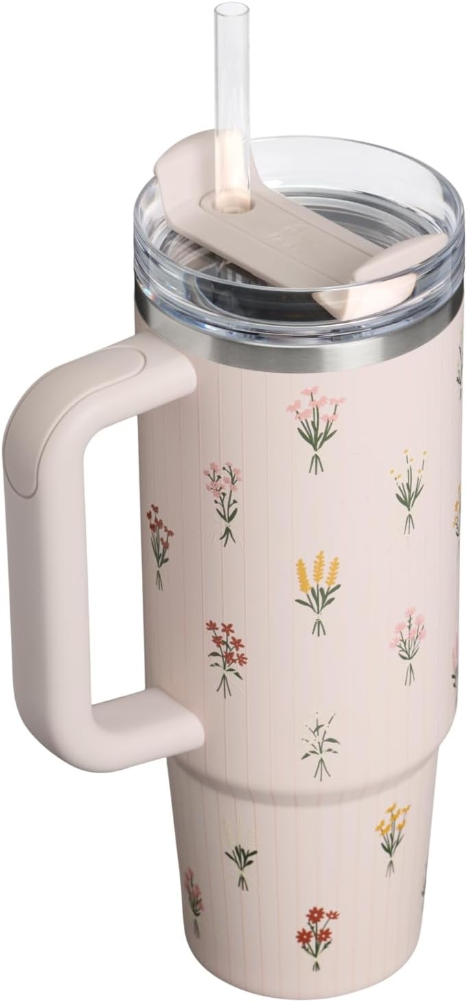 image:imageSTANLEY Quencher H20 Flow State Tumbler 20 oz Frost SprinkleRose Quartz Bouquets