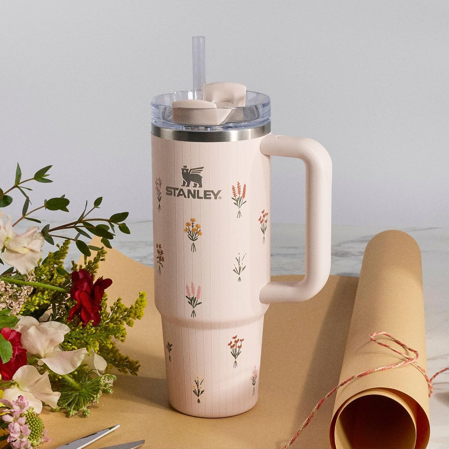 image:imageSTANLEY Quencher H20 Flow State Tumbler 20 oz Frost SprinkleRose Quartz Bouquets