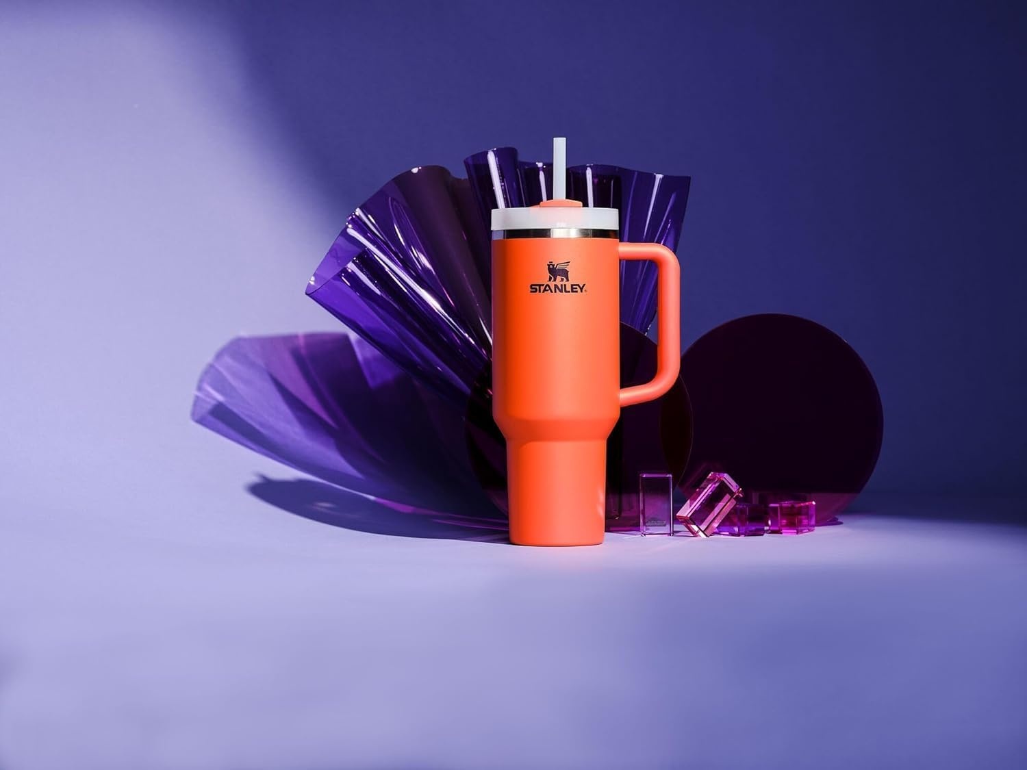 image:imageSTANLEY Quencher H20 Flow State Tumbler 20 oz Frost SprinkleTigerlily Plum