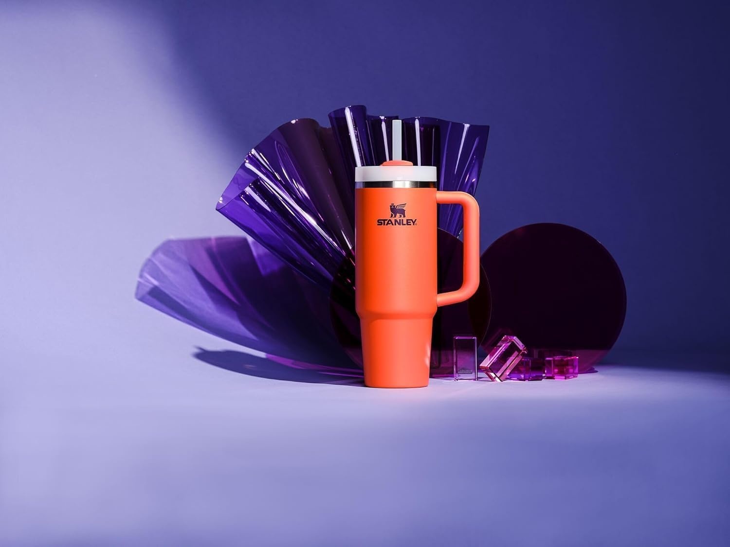 image:imageSTANLEY Quencher H20 Flow State Tumbler 20 oz Frost SprinkleTigerlily Plum