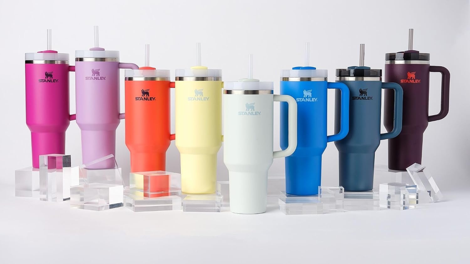image:imageSTANLEY Quencher H20 Flow State Tumbler 20 oz Frost SprinkleTigerlily Plum