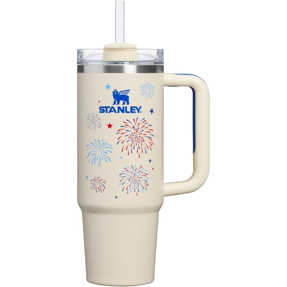 image:imageSTANLEY Quencher H20 Flow State Tumbler 20 oz Frost SprinkleCream Royal Fireworks