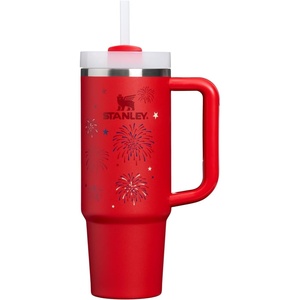 STANLEY Quencher H2.0 Flow State Tumbler, 20 oz, Frost Sprinkle(Chili Red Fireworks)
