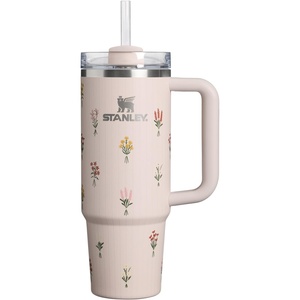 STANLEY Quencher H2.0 Flow State Tumbler, 20 oz, Frost Sprinkle(Rose Quartz Bouquets)