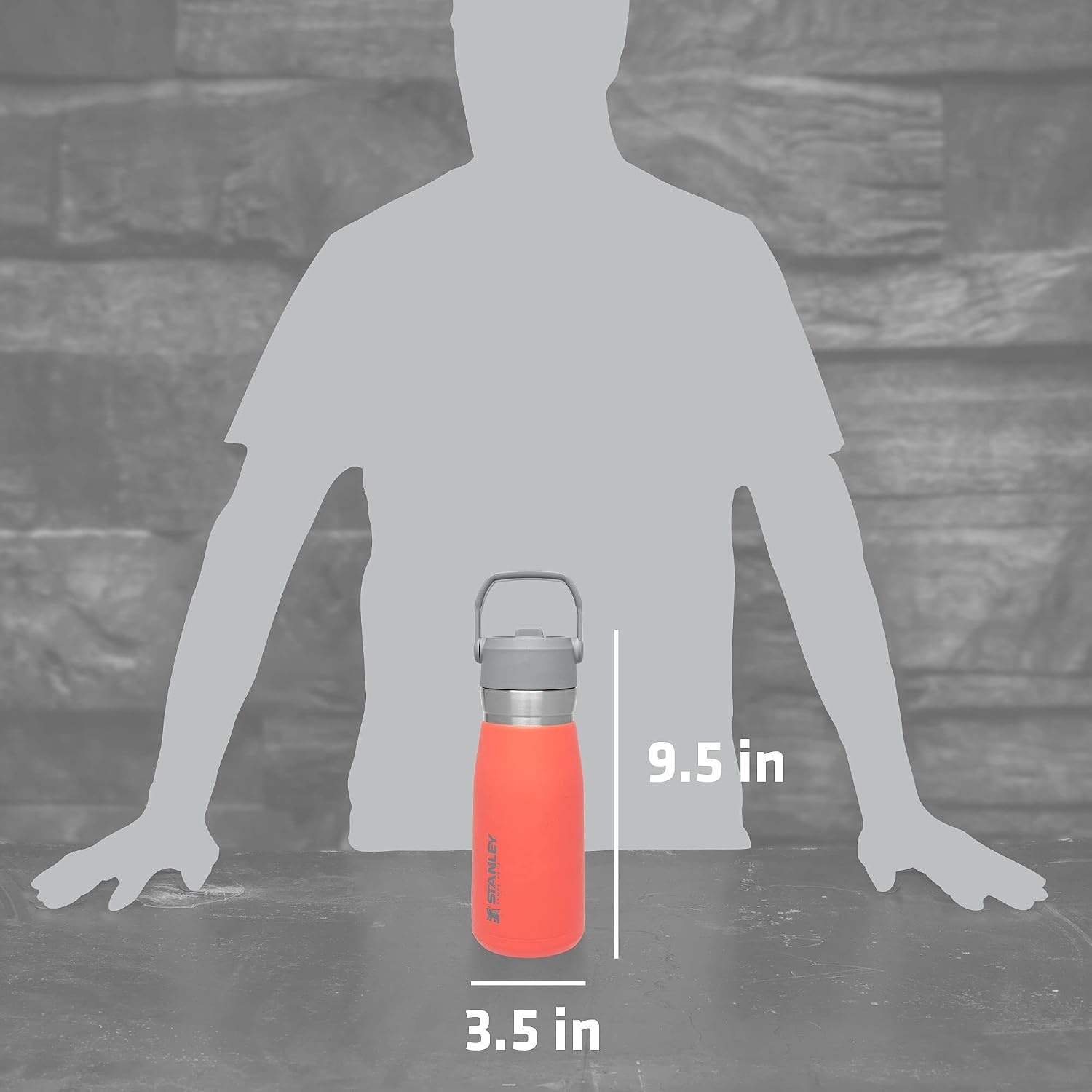 image:imageSTANLEY IceFlow Flip Straw Water Bottle 17 oz BuiltIn Straw for Travel and Sports Lightweight and Leak Resistant Insulated Stainless Steel BPAFree PolarGuava