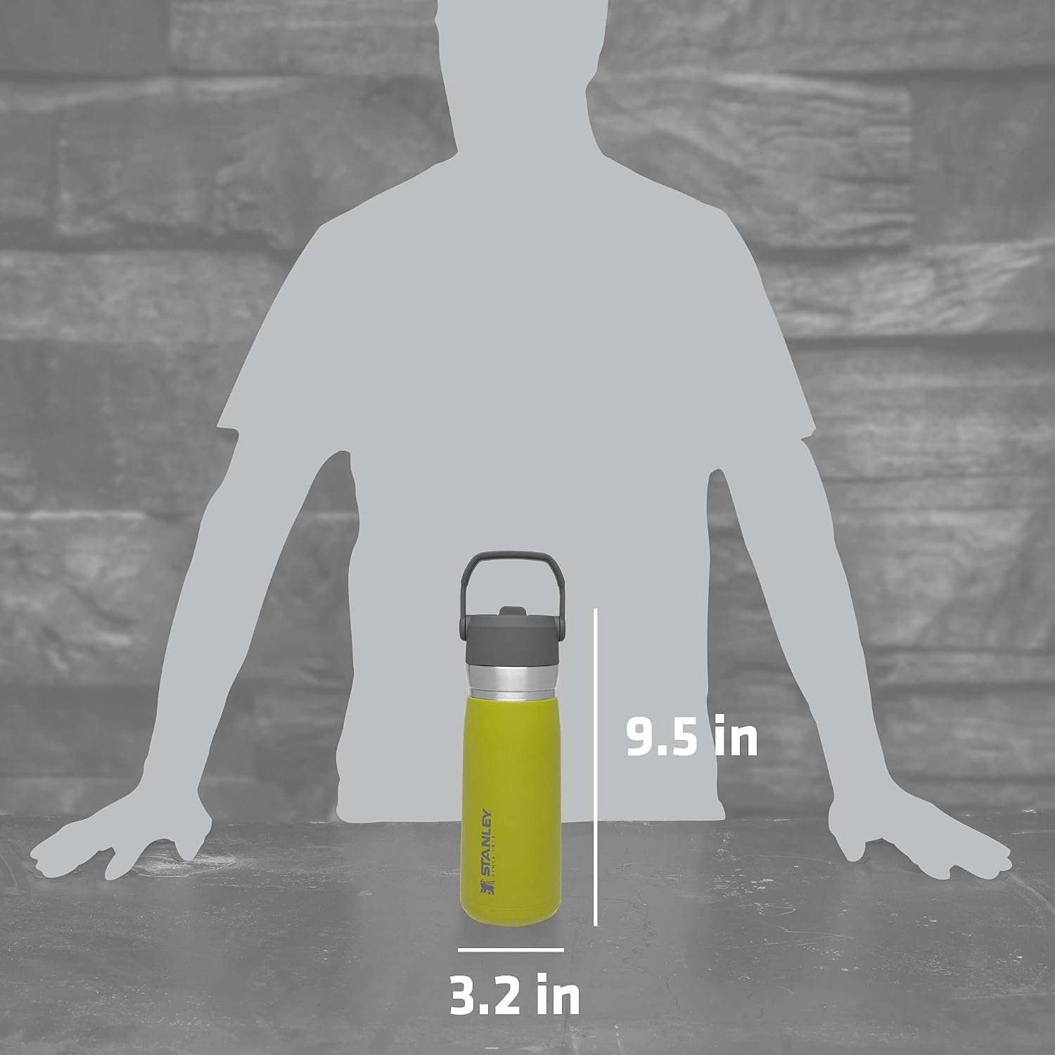 image:imageSTANLEY IceFlow Flip Straw Water Bottle 17 oz BuiltIn Straw for Travel and Sports Lightweight and Leak Resistant Insulated Stainless Steel BPAFree PolarAloe 10