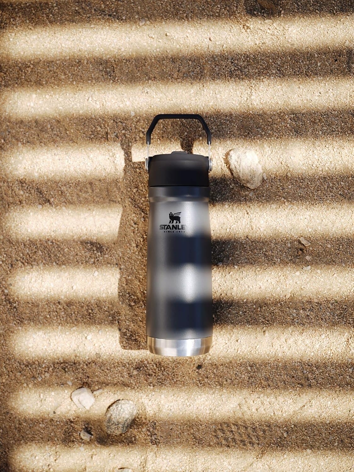 image:imageSTANLEY IceFlow Flip Straw Water Bottle 17 oz BuiltIn Straw for Travel and Sports Lightweight and Leak Resistant Insulated Stainless Steel BPAFree PolarCharcoal