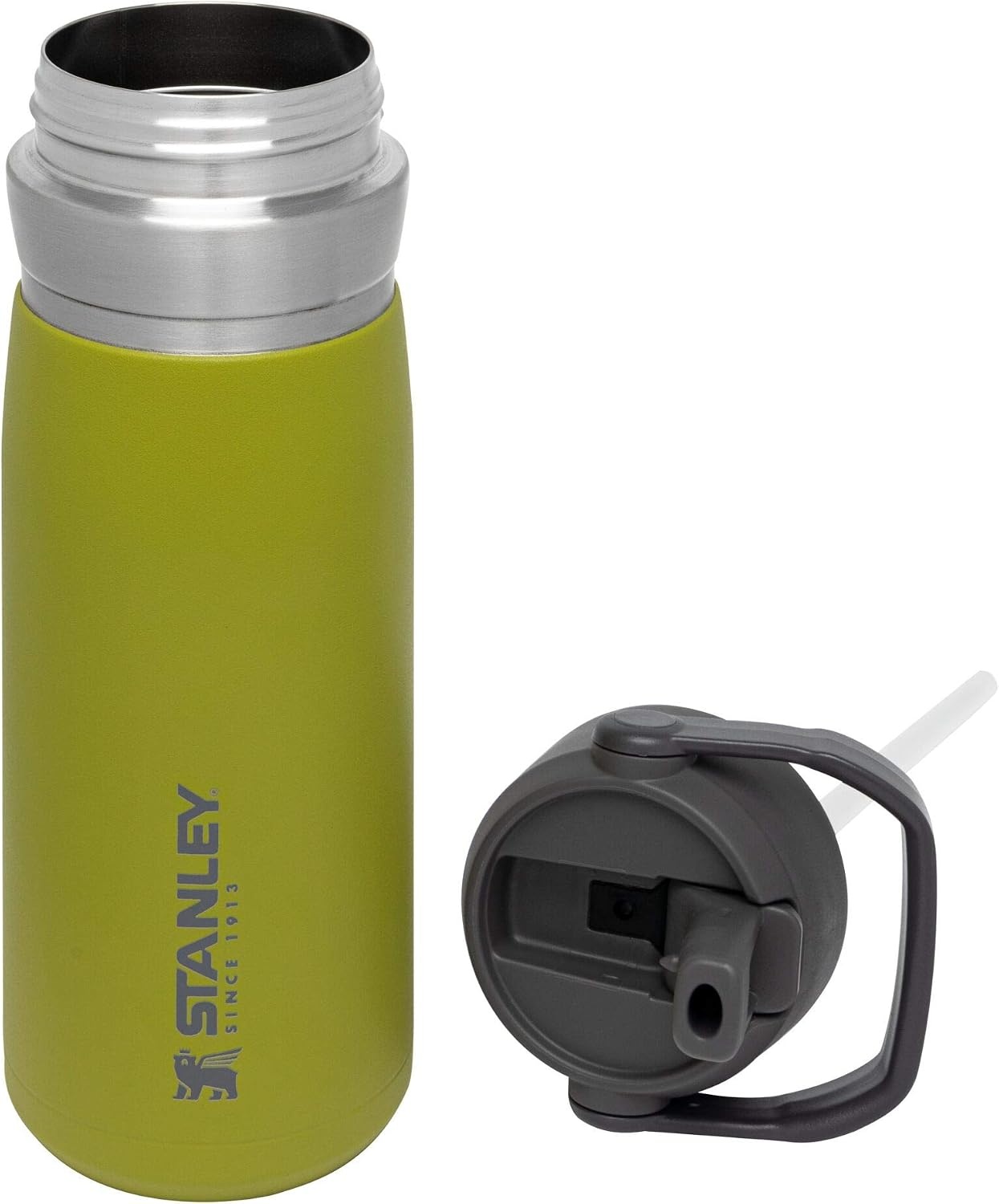 image:imageSTANLEY IceFlow Flip Straw Water Bottle 17 oz BuiltIn Straw for Travel and Sports Lightweight and Leak Resistant Insulated Stainless Steel BPAFree PolarAloe 10