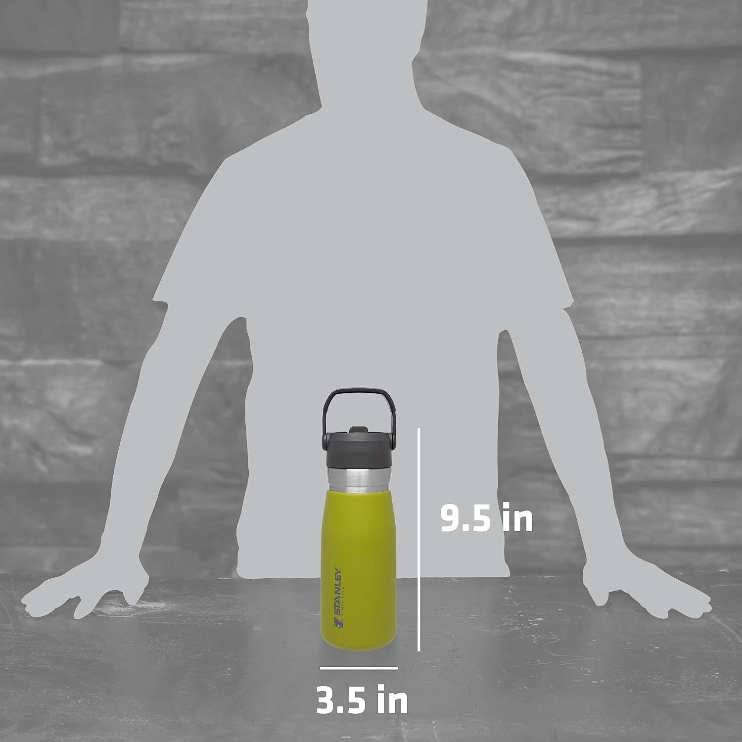 image:imageSTANLEY IceFlow Flip Straw Water Bottle 17 oz BuiltIn Straw for Travel and Sports Lightweight and Leak Resistant Insulated Stainless Steel BPAFree PolarAloe