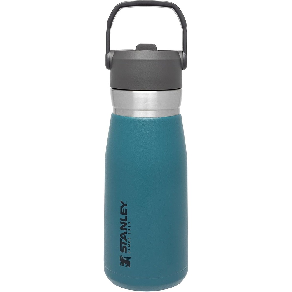 image:imageSTANLEY IceFlow Flip Straw Water Bottle 17 oz BuiltIn Straw for Travel and Sports Lightweight and Leak Resistant Insulated Stainless Steel BPAFree PolarLagoon